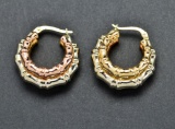 ITEM 73: 3 ROW HOLLOW BAMBOO HOOP EARRINGS