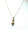 Estate Style 14K Yellow Gold Necklace and Pendant with Emerald and Diamonds