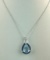 14K White Gold Necklace and Pendant with Blue Topaz, Sapphires, and Diamonds