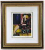 Framed Lithograph on Paper by Linda Le Kinff, Pencil Signed, # 163/350
