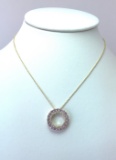 Effy 14K Yellow Gold Necklace and Pendant with Pink Sapphires and Diamonds