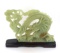 Carved Jade Dragon Statue on wooden base