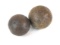 Pair of Antique Cannon Balls Militaria War Relics 6+ Pounds