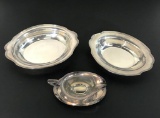 Sterling Silver Collection of Bowls and Gravey Boat Serving Pieces 47.5 Troy Ounces.