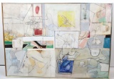 Listed Artist, Harry Nadler, Large Oil on Canvas, Painting Untitled 1965