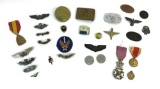 Fantastic Vintage Collection of Militaria World War Medals, Pins, Wings, Naval, Airforce & More