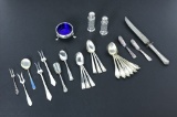 Collection of Sterling Salt and Pepper, Caddy, Spoons & Serving Pieces
