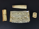 Four Piece Carved Decorative Pachyderm Material