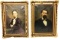 Antique Pair MC Haywood Signed Oil on Canvas Portraits 