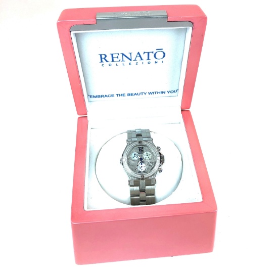 Renato Stainless Steel Ladies Watch with 2.72 Carats of Round Brilliant Diamonds