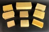 Vintage Collection of 9 Pyralin French Ivory Celluloid Dresser Vanity Jewelry Boxes