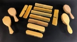 Vintage Collection of 13 Pyralin French Ivory Celluloid Dresser Vanity Hair Combs and Brushes