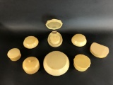 Vintage Collection of 8 Pyralin French Ivory Celluloid Dresser Vanity Powder Jars Boxes