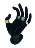 Collection of 14 KT Y. Gold Black Onyx Cufflinks and 14 KT Diamond Ring & Nugget Ring 21.4 Grams