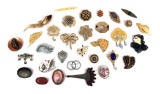 Assorted Large Collection of Costume Jewelry, Brooches & Pins, Designer