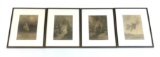 Vintage Set of 4 Gustave Dore Etching / Litho Biblical Mid-Evil Framed Art