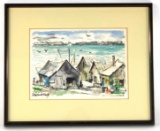 Listed Artist, Emmett Fritz, Original Watercolor, St Augustine Wharf