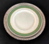 Lenox Porcelain Plate with Sterling Reticulated Rim