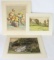 Original Watercolors by Listed Artists H.M. Brock, J W Whymper and Beryl Matchwick