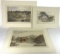 Lot Of Three Original Watercolors by Listed Artists C Rowbotham (1856-1921), H George, and J Gilbert