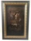 Antique 19th Century Oil on Canvas Crusader Figure Painting in Frame