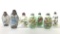 Collection of 7 Antique Oriental Asian Painted Glass and Stone Snuff Bottles