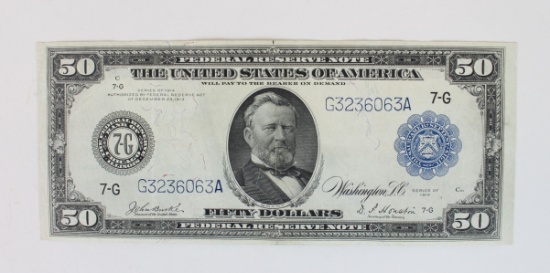 Series of United States 1914 $50 Federal Reserve Note