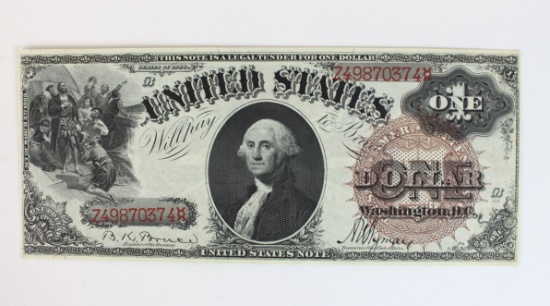 Series US 1880 One 1 Dollar Washington Legal Tender Currency Note