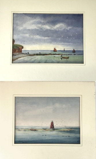 Lot of Two Original Watercolors by Listed Artist H. S. Elton 