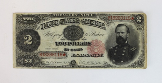 United States Series 1891 $2 Treasury Note - McPherson