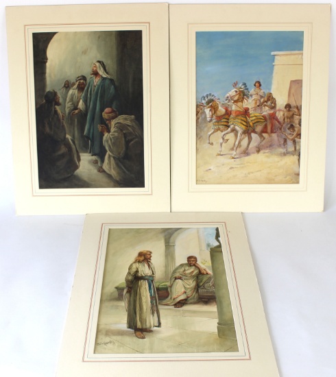 Original Watercolor Paintings by listed artists Evelyn Stuart Hardy and M.D. Hardy