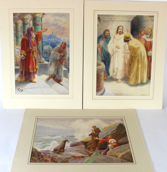 Original Watercolor Paintings by A. Dudley (Giovianni Barbaro) and Francisco J Torrome