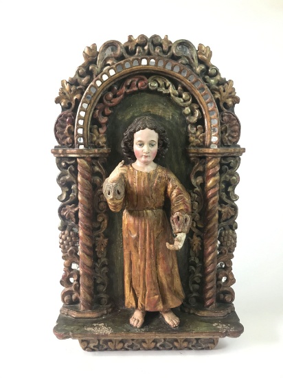 Infant Jesus of Prague Religious Icon Carving