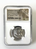NGC Graded Ancient Coin, Kingdom of Macedon, Alexander III, 336-323 BC, Graded VF