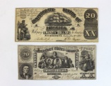 US September 2 1861 Twenty Dollar Confederate Bill and September 2 1861 Twenty Dollar Confederat