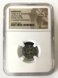 NGC Graded Ancient Coin, Navataea, Aretas IV & Shaqilat, BC-AD 40, Graded F