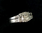 14KT White Gold 1/2 Carat Diamond Solitare Engagement/Wedding Band Ring Set TCW 1.25