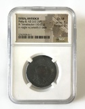 NGC Graded Ancient Coin, Syria, Antioch, Phillip II,AD 247-249, Graded Ch VF