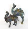Pair of Vintage Asian Cloisonne Camel Figurines Statues 