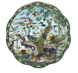 Vintage Asian Cloisonne Decorative Plate Charger 20” Diameter