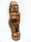 Carved Wood Native American Indian Cigar Store Display Statue 