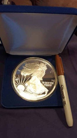 1.00 Troy Pound .999 Silver American Eagle Dated 1996