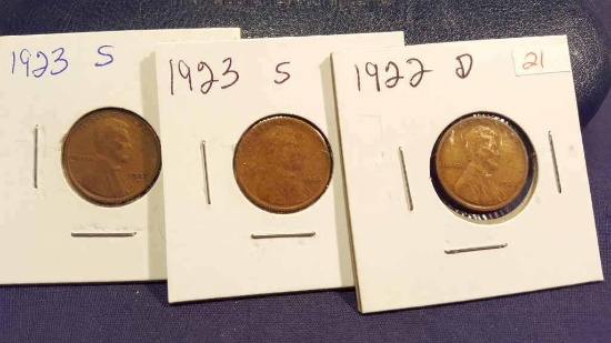 1922d, 2—1923s  Lincoln Cents