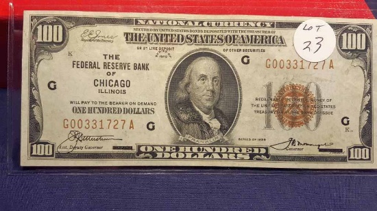 1929 $100 Chicago Note Really Nice!
