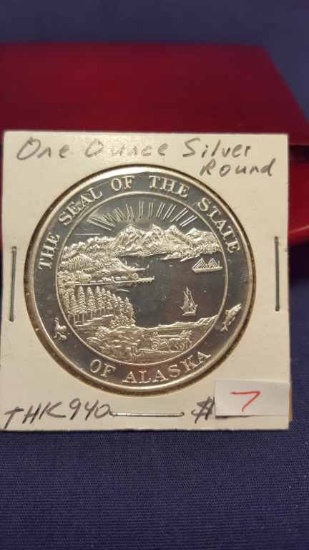 1989 .999 1ozt Silver Round--"The Seal of Alaska"