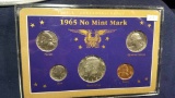 1965 UNC 5pc Set with 40% Silver Half Dollar