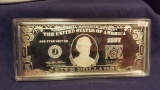 4ozt .999 Silver Bar-1997 $5 Bill