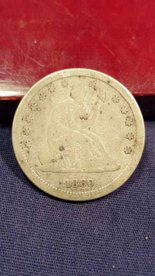 1860 Seated Quarter