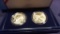 2pc 2001 Proof & UNC Buffalo Silver Dollars Smithsonian