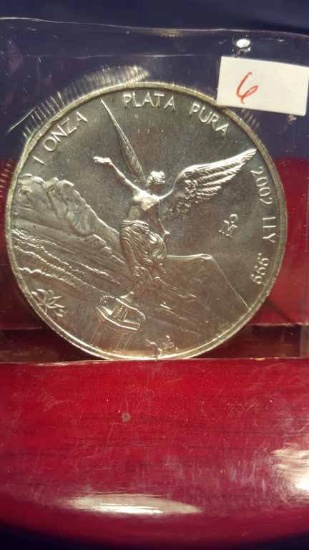 2002 1ozt .999 Silver Mexican Libertad